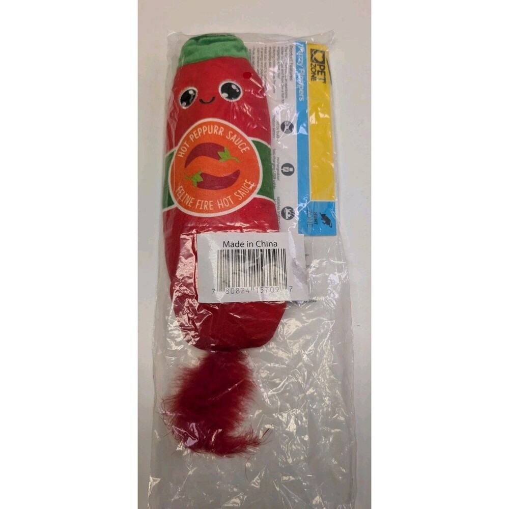 Pet Zone Rechargeable Fuzzy Flopper Kicker Hot Sauce Electronic Cat Toy